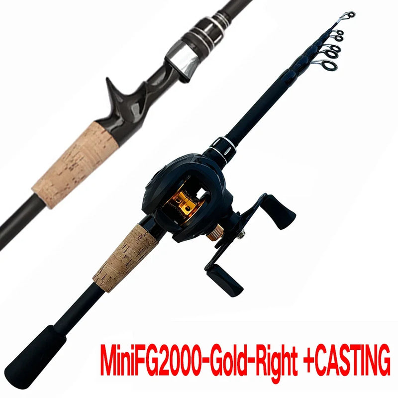 telescopic fishing rod and reel combo, view 2 - MRSLM
