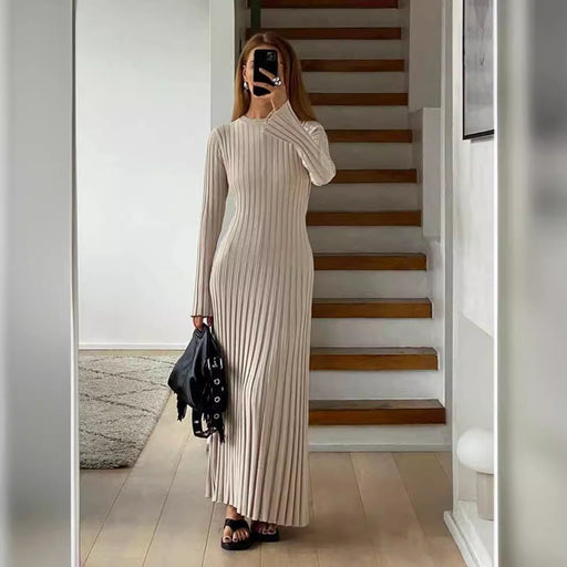 round neck A-line knitted dress - MRSLM