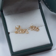 pearl letter name earring, view 2 - MRSLM