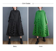 women's mid-length loose cotton shirt coat, view 10 - MRSLM