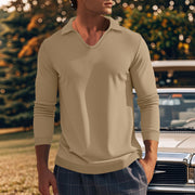 men's loose lapel long sleeve t-shirt, view 10 - MRSLM