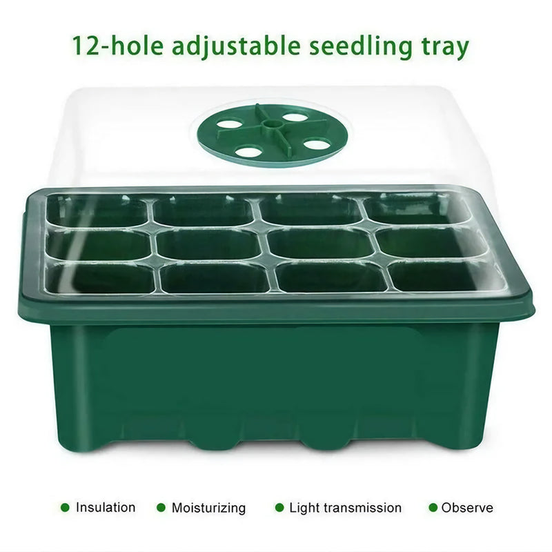 12-hole seed starter tray with cover, view 5 - MRSLM