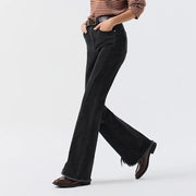 women's raw edge slit flare pants, view 7 - MRSLM