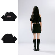 women's cut-out shoulder short sleeve top, view 10 - MRSLM