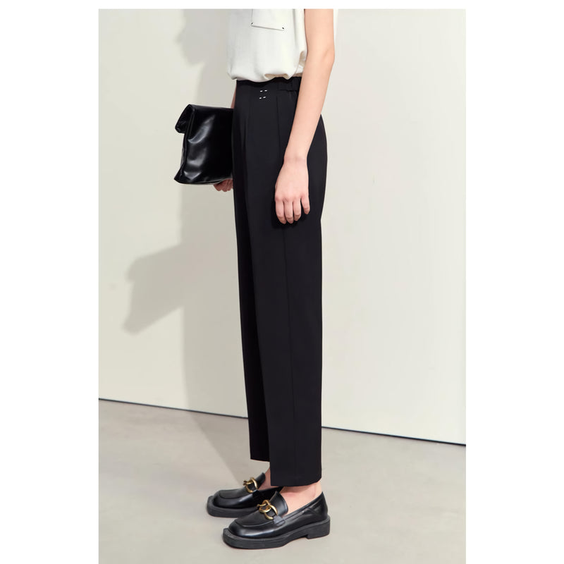 women's woven straight pants with embroidery, view 6 - MRSLM
