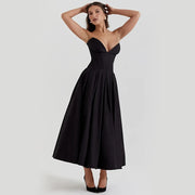 black spaghetti strap maxi dress, view 4 - MRSLM