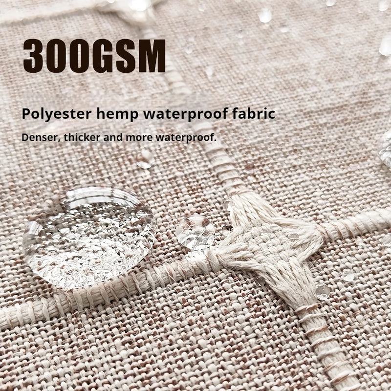 Waterproof imitation linen shower curtain, view 6 - MRSLM