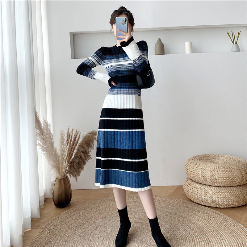 striped knitted dress, view 7 - MRSLM