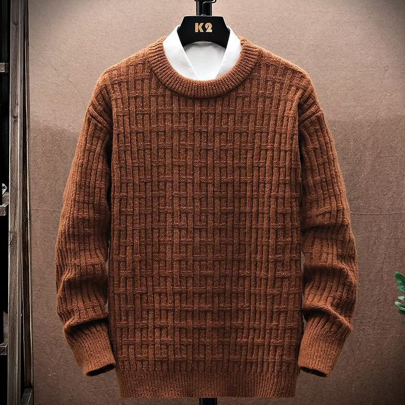 Autumn round Neck Men's Sweater Coat