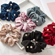 satin pearl scrunchies - MRSLM