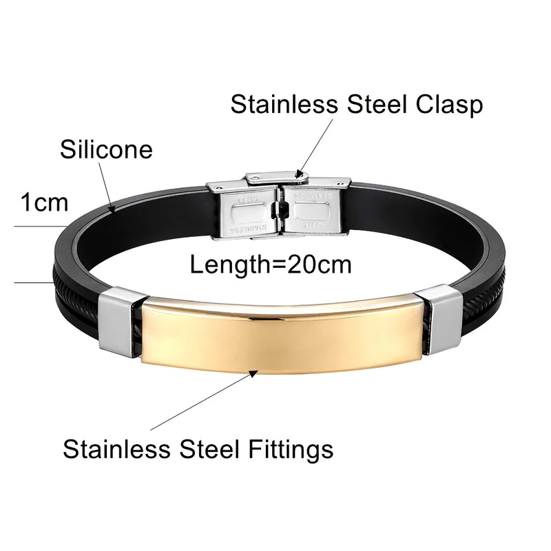 stainless steel and silicone bracelet, view 9 - MRSLM