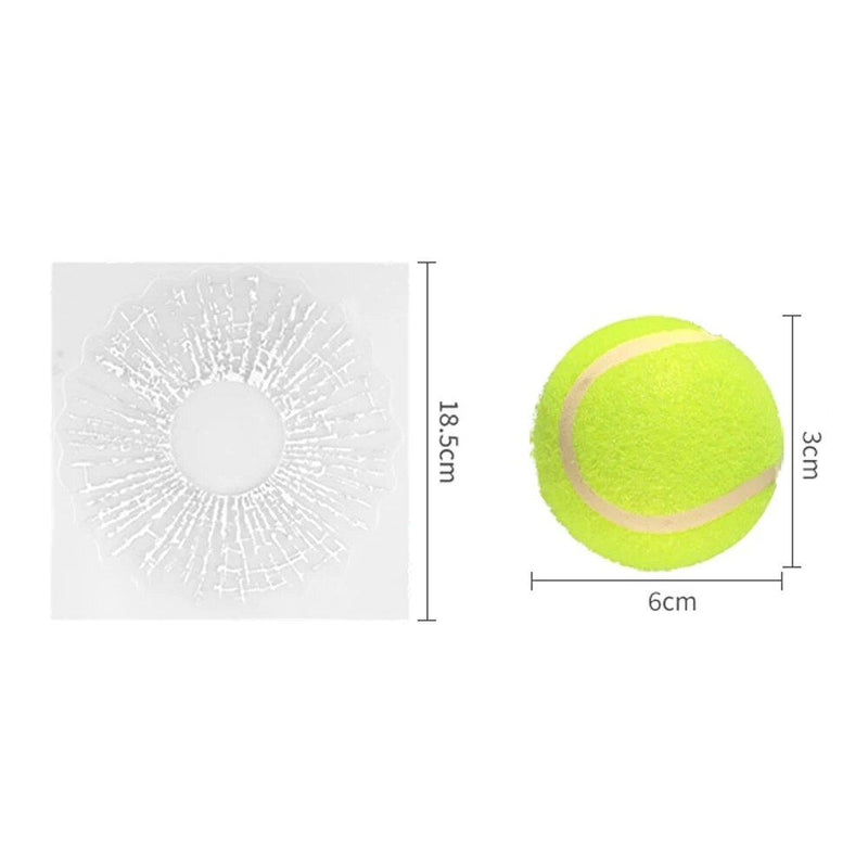 3D tennis ball car decal, view 6 - MRSLM