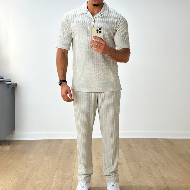 men's polo shirt and trousers set, view 5 - MRSLM