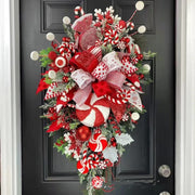 Upside-down Christmas tree candy wreath, view 3 - MRSLM