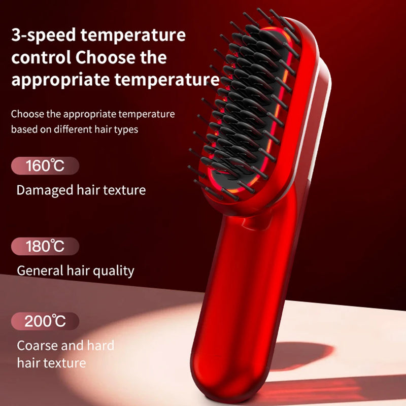 Wireless Hair Care Comb with Heating and Red Light Therapy for Scalp Massage