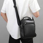 leather retro messenger bag, view 9 - MRSLM
