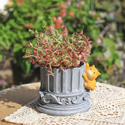 roman pillar cartoon animal planter, view 2 - MRSLM