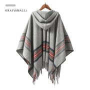 handmade wool maxi cloak with lace-up front, view 3 - MRSLM