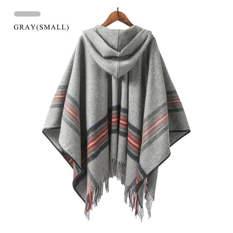 handmade wool maxi cloak with lace-up front, view 3 - MRSLM