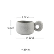 handcrafted stoneware retro coffee mug, view 3 - MRSLM