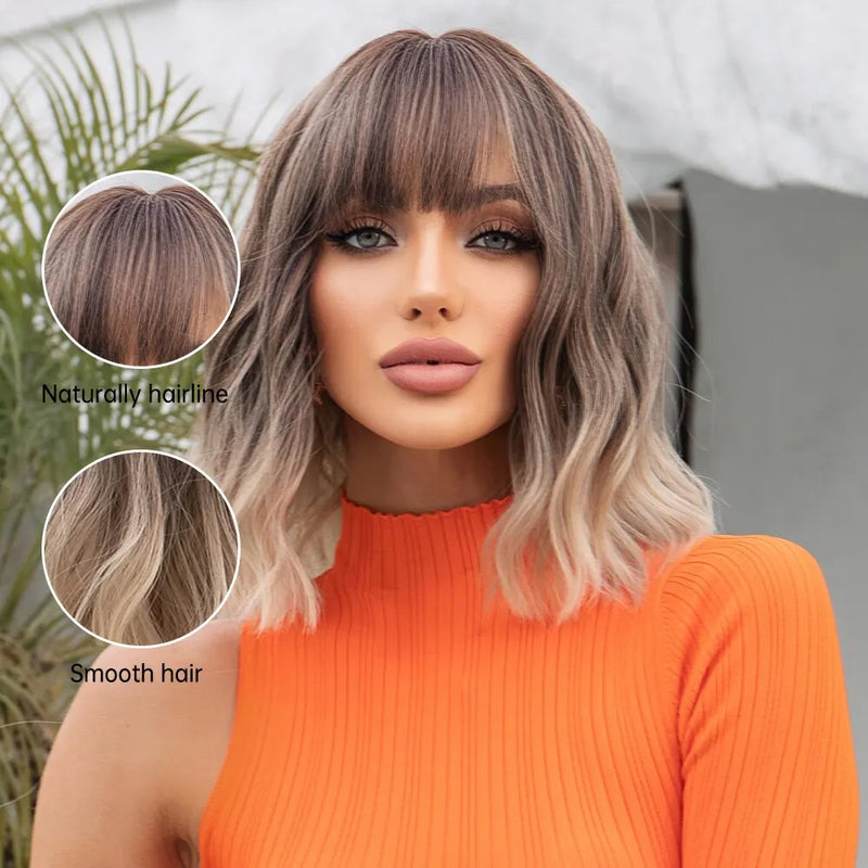 women's short gradient curly wig, view 10 - MRSLM