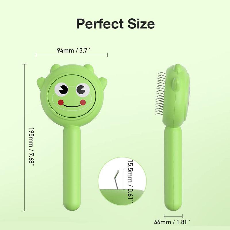 Self-cleaning pet grooming brush, view 9 - MRSLM
