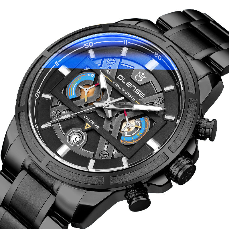 men's steel strap sports quartz watch, view 6 - MRSLM