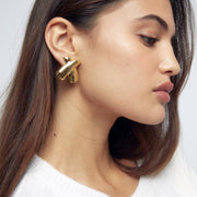 gold plated chubby X stud earrings - MRSLM