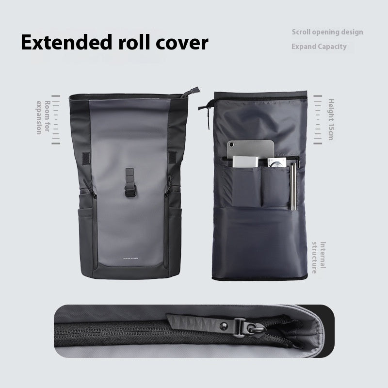 Oxford cloth commute backpack, view 3 - MRSLM