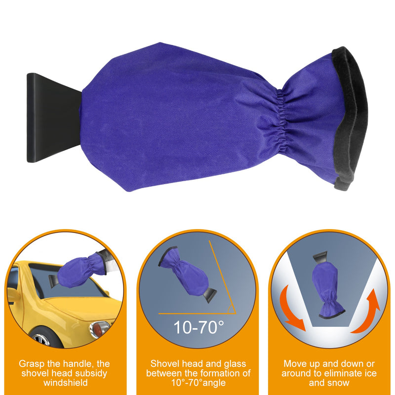 Ice scraper mitt with fleece-lined waterproof glove, view 6 - MRSLM