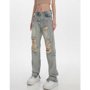 High waist ripped straight jeans for women, view 7 - MRSLM