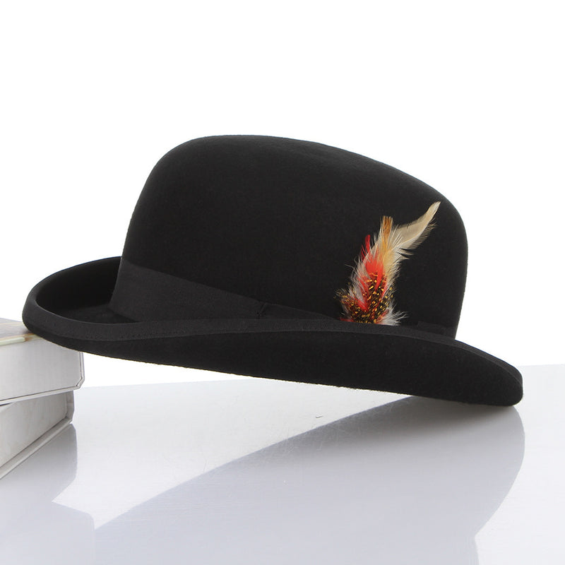 feather bowler wool top hat - MRSLM