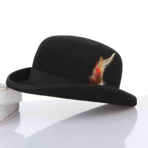 feather bowler wool top hat - MRSLM