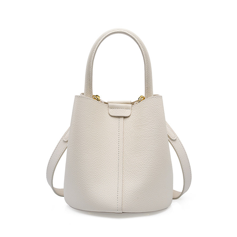 Women's leather bucket bag, view 4 - MRSLM