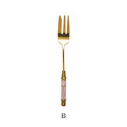gold dessert fork, view 5 - MRSLM