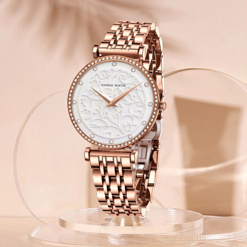 women's 3D dial stainless steel quartz watch, view 2 - MRSLM