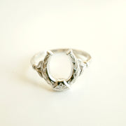 lucky horseshoe gold-plated silver ring, view 4 - MRSLM
