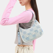 denim look baguette bag, view 3 - MRSLM