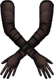 Women's long opera mesh gloves, view 4 - MRSLM