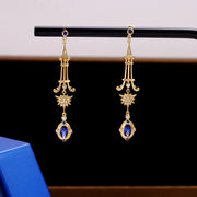 french court starburst blue earrings - MRSLM