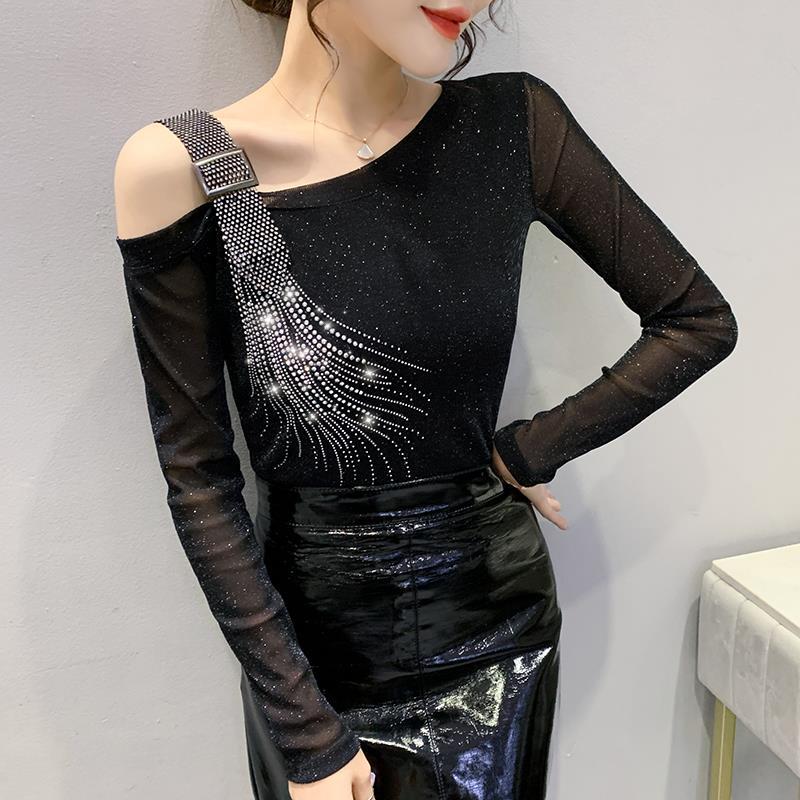 women's off-the-shoulder slim fit top - MRSLM