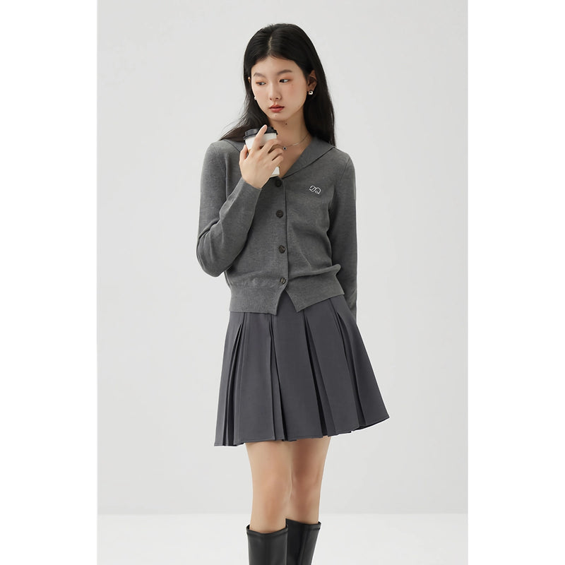 High-Waisted I-Shaped Pleated Mini Skirt for Women