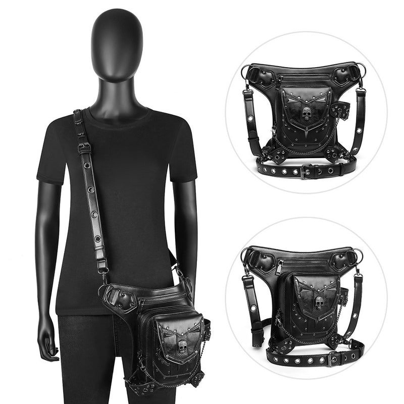 Punk skull chain crossbody bag, view 2 - MRSLM
