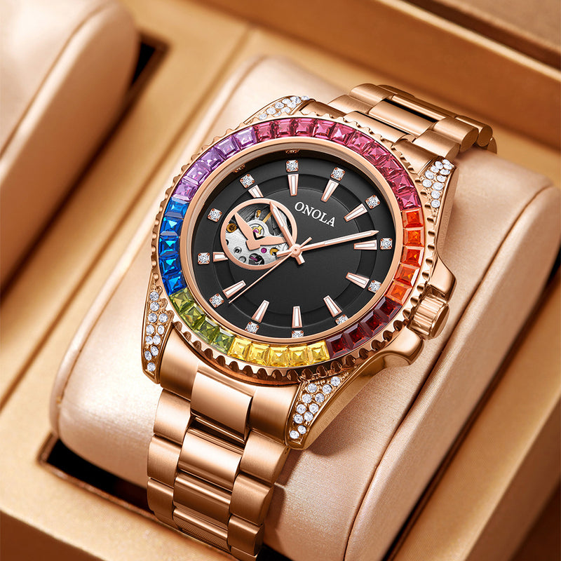 men's automatic steel band watch, view 2 - MRSLM