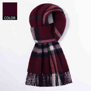 Men's plaid wool scarf, view 2 - MRSLM