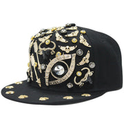 rivet flat brim cap, view 3 - MRSLM