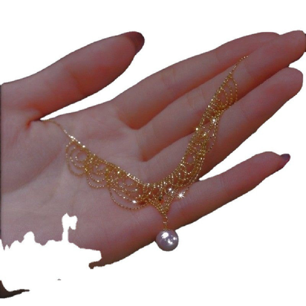 New Women's Pearl Lace Necklace