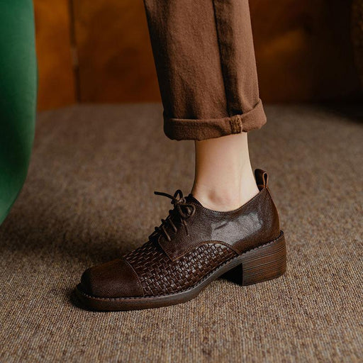 women's lace-up leather heels - MRSLM