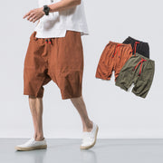men's loose cropped pants hemp blend, view 2 - MRSLM