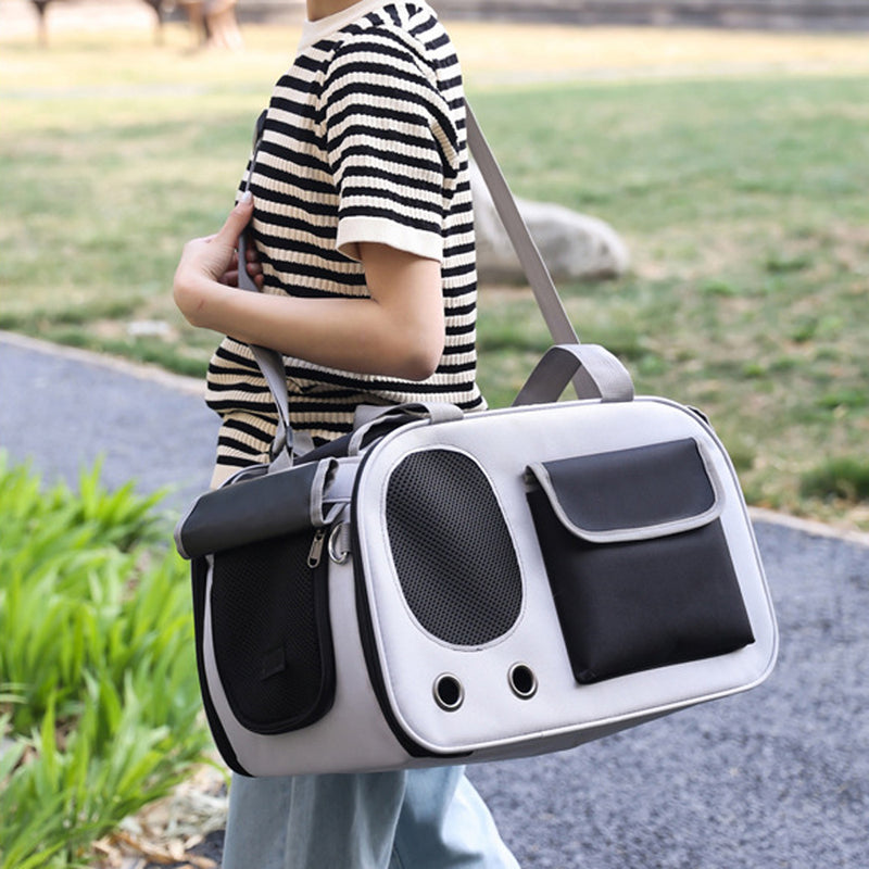 folding pet carrier bag for small dogs and cats, view 6 - MRSLM